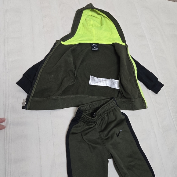 Nike Little Boys Tracksuit Full-Zip Hoodie & Jogger Pants Set Dark Green 12M - Picture 10 of 13